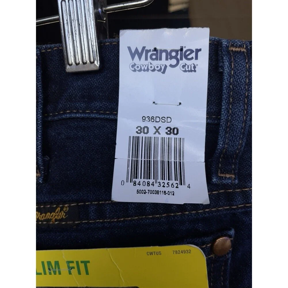 Wrangler Cowboy Cut 936 Slim Fit Men’s Size 30x30 Dark Blue Jeans